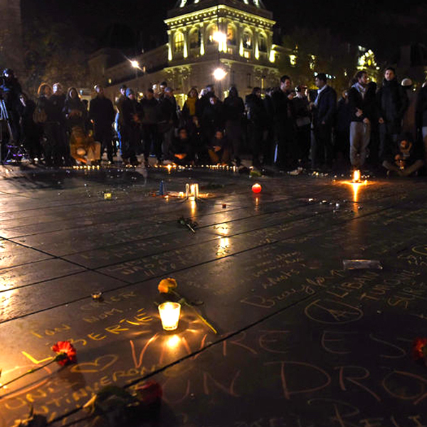 memorial vigil for paris attack